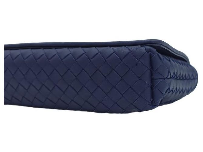 Bottega Veneta Borsa a tracolla con patta Intrecciato Blu - vista 7