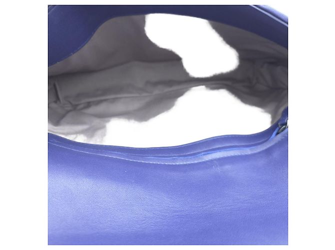 Bottega Veneta Borsa a tracolla con patta Intrecciato Blu - vista 9