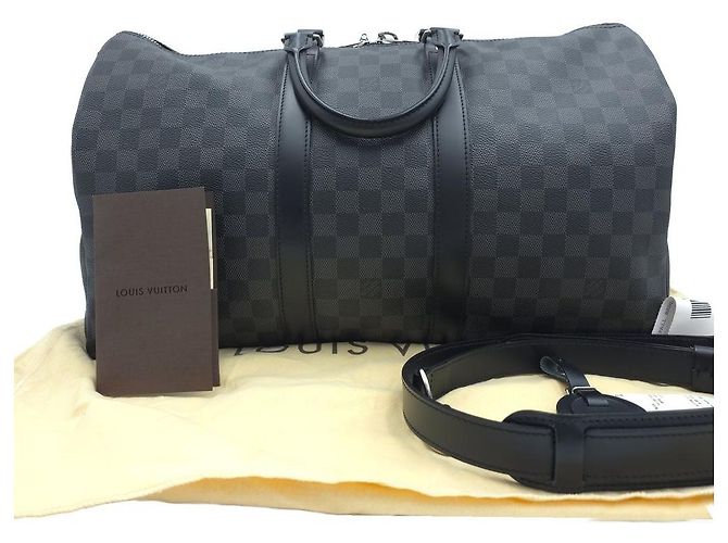 Louis Vuitton Keepall Bandoulière 45 Damier Graphite Marrone - vista 11