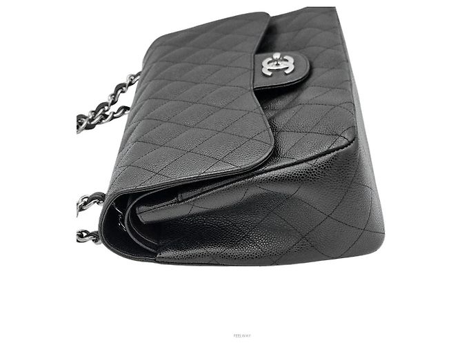 Chanel Caviar Classic Jumbo in pelle nera Nero - vista 4