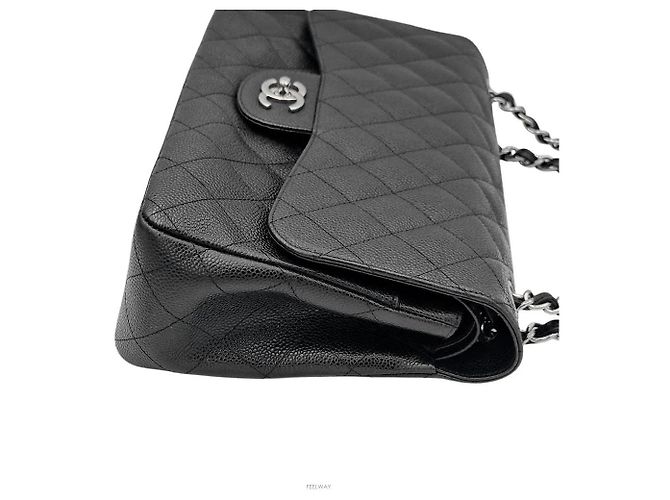 Chanel Caviar Classic Jumbo in pelle nera Nero - vista 5