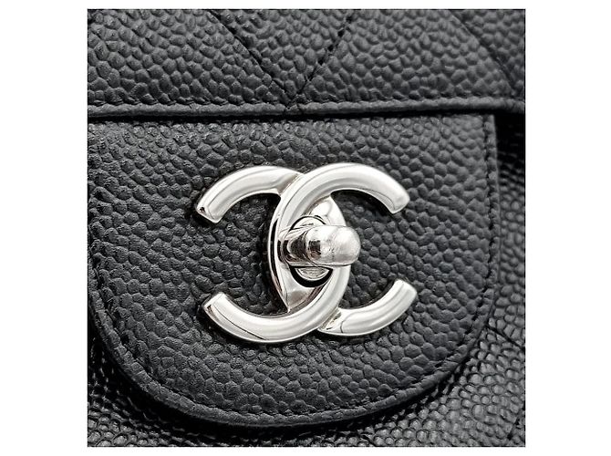 Chanel Caviar Classic Jumbo in pelle nera Nero - vista 7