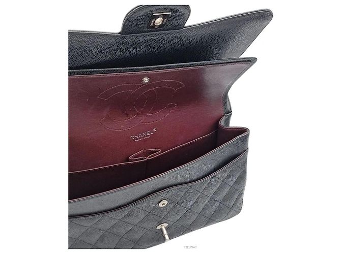 Chanel Caviar Classic Jumbo in pelle nera Nero - vista 8