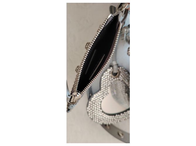Balenciaga Le Cagole XS Borsa a Tracolla - Camoscio Grigio e Strass Silver hardware - vista 11