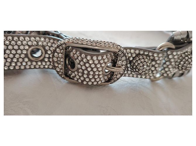 Balenciaga Le Cagole XS Borsa a Tracolla - Camoscio Grigio e Strass Silver hardware - vista 12