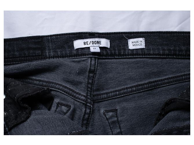 Autre Marque Re/done, jeans cinzentos com bainhas desfiadas Cinza - vista 6