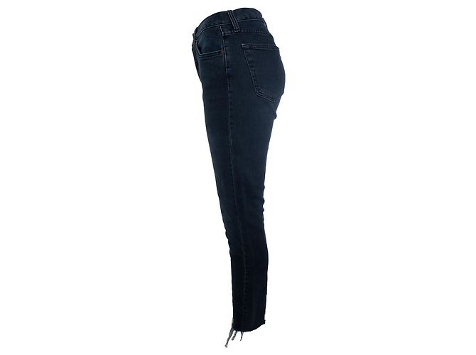 Autre Marque Re/done, black jeans with raw edges - view 2