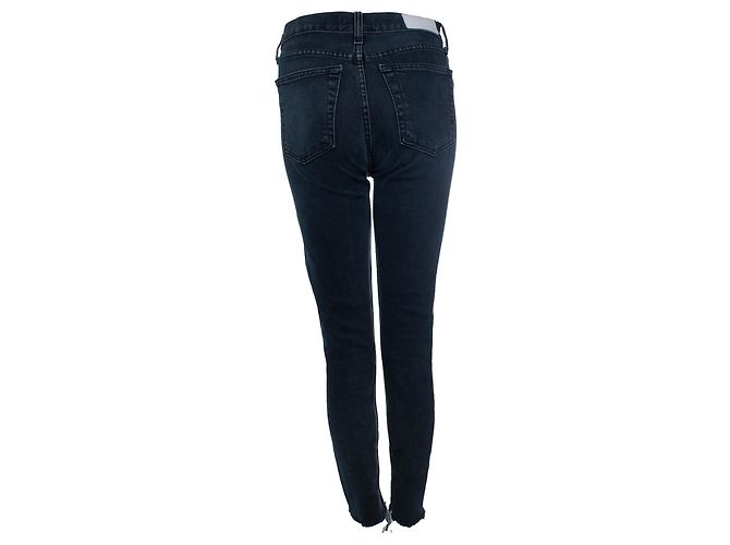 Autre Marque Re/done, black jeans with raw edges - view 3