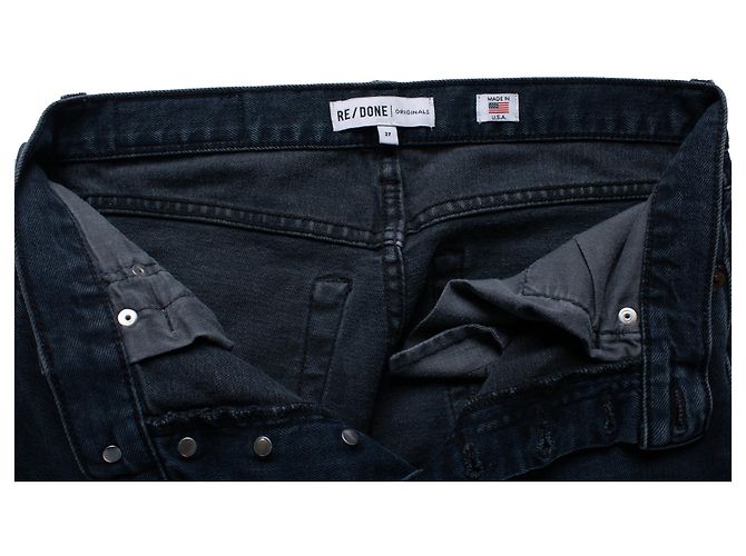 Autre Marque Re/done, black jeans with raw edges - view 6