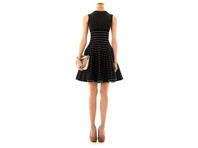 Alaïa Abito skater in maglia bianco e nero Alaia - vista 2