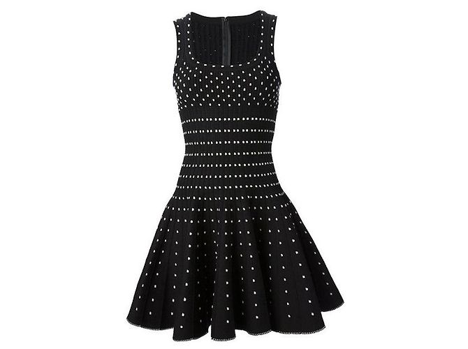 Alaïa Abito skater in maglia bianco e nero Alaia - vista 3