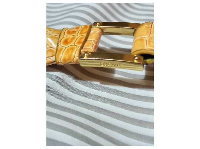 Bolsa Loewe Amazona de couro efeito crocodilo amarela Amarelo - vista 14