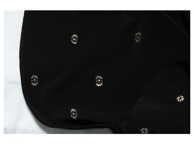 Autre Marque Saint Laurent, Camicia in seta floreale con ricami 2018 Nero D'oro - vista 5