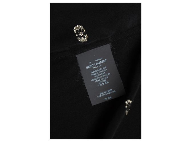 Autre Marque Saint Laurent, Camicia in seta floreale con ricami 2018 Nero D'oro - vista 7