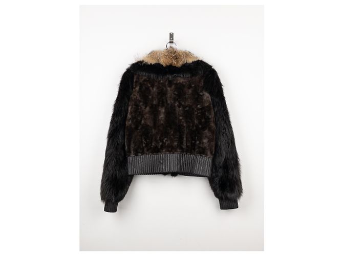 Yves Saint Laurent Rive Gauche von Tom Ford 2000er Pelz-Leder Bomberjacke - Ansicht 2