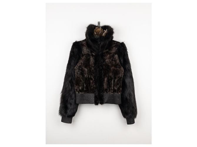 Yves Saint Laurent Rive Gauche von Tom Ford 2000er Pelz-Leder Bomberjacke - Ansicht 3