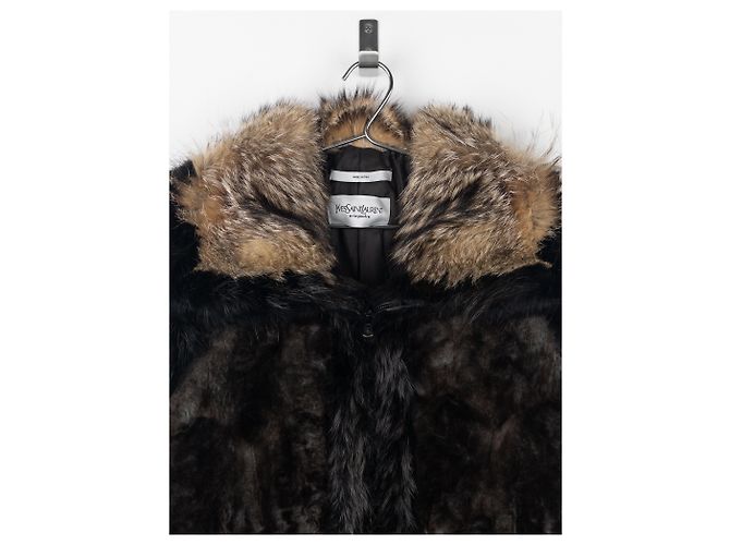 Yves Saint Laurent Rive Gauche von Tom Ford 2000er Pelz-Leder Bomberjacke - Ansicht 4