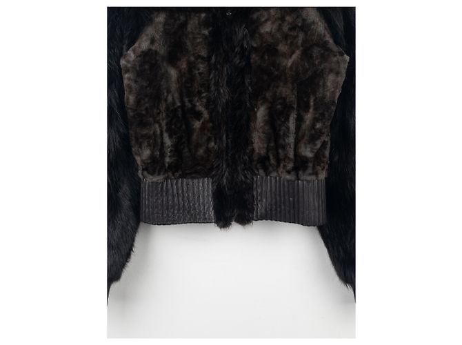 Yves Saint Laurent Rive Gauche von Tom Ford 2000er Pelz-Leder Bomberjacke - Ansicht 5