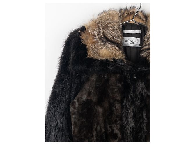 Yves Saint Laurent Rive Gauche von Tom Ford 2000er Pelz-Leder Bomberjacke - Ansicht 7