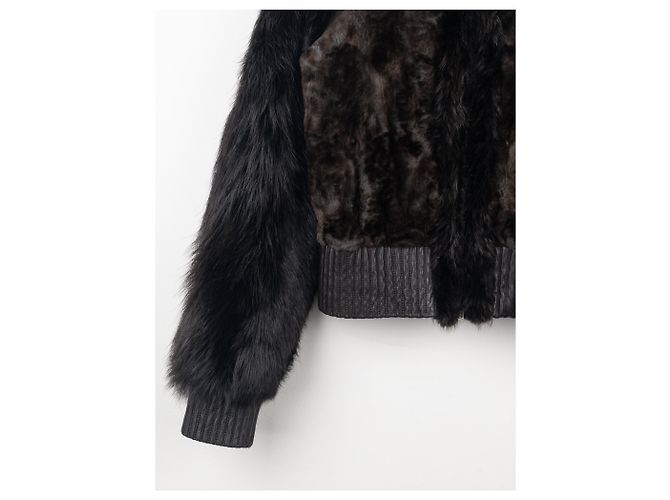 Yves Saint Laurent Rive Gauche von Tom Ford 2000er Pelz-Leder Bomberjacke - Ansicht 10