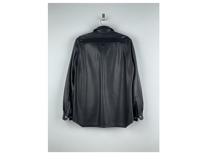 Camicia overshirt in pelle Porterville 'Strobe' AW22 di Rick Owens - vista 2