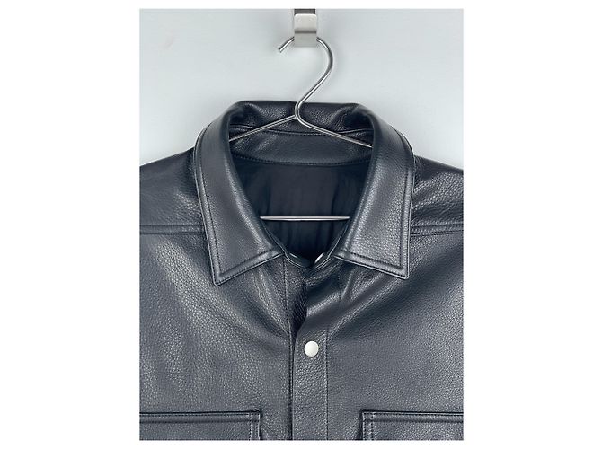 Camicia overshirt in pelle Porterville 'Strobe' AW22 di Rick Owens - vista 3