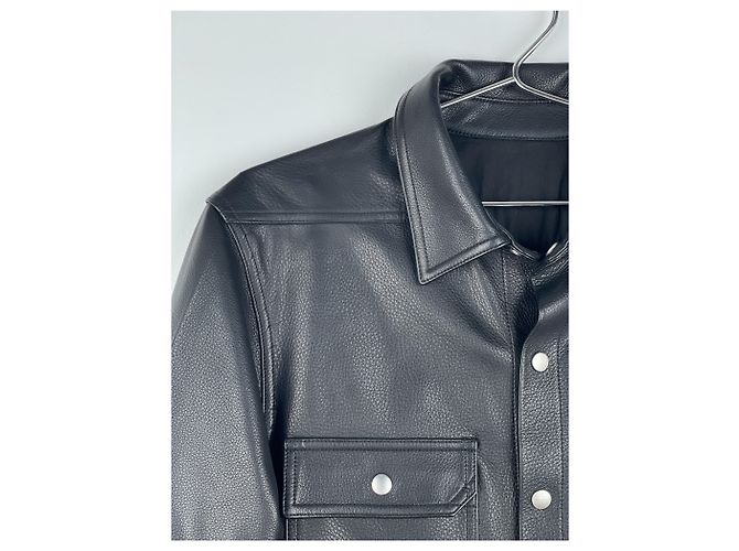 Camicia overshirt in pelle Porterville 'Strobe' AW22 di Rick Owens - vista 4