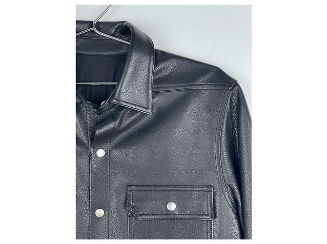 Camicia overshirt in pelle Porterville 'Strobe' AW22 di Rick Owens - vista 5