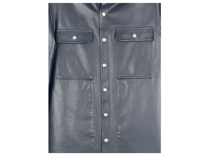 Camicia overshirt in pelle Porterville 'Strobe' AW22 di Rick Owens - vista 6