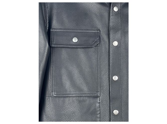 Camicia overshirt in pelle Porterville 'Strobe' AW22 di Rick Owens - vista 7