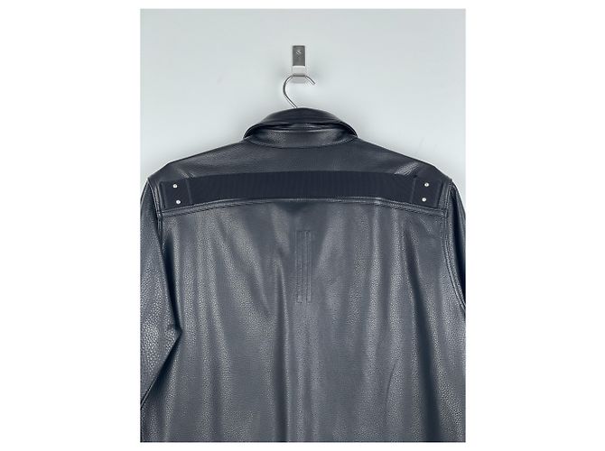 Camicia overshirt in pelle Porterville 'Strobe' AW22 di Rick Owens - vista 11