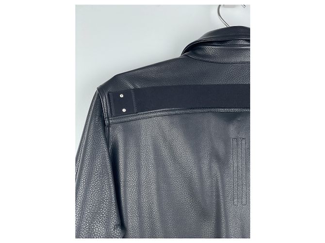 Camicia overshirt in pelle Porterville 'Strobe' AW22 di Rick Owens - vista 12