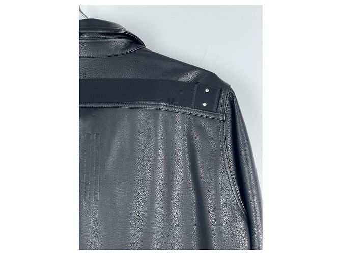 Camicia overshirt in pelle Porterville 'Strobe' AW22 di Rick Owens - vista 13