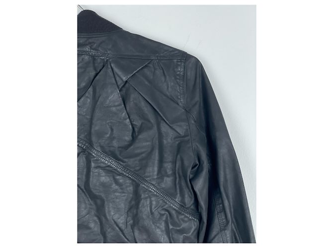 Giacca bomber in pelle drappeggiata 'Cyclops' SS16 di Rick Owens - vista 13