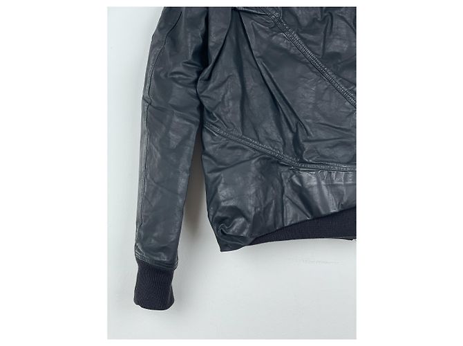 Giacca bomber in pelle drappeggiata 'Cyclops' SS16 di Rick Owens - vista 14
