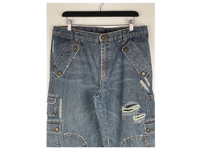 Dolce & Gabbana AW03 Double-Knee Denim Cargo Pants - view 3