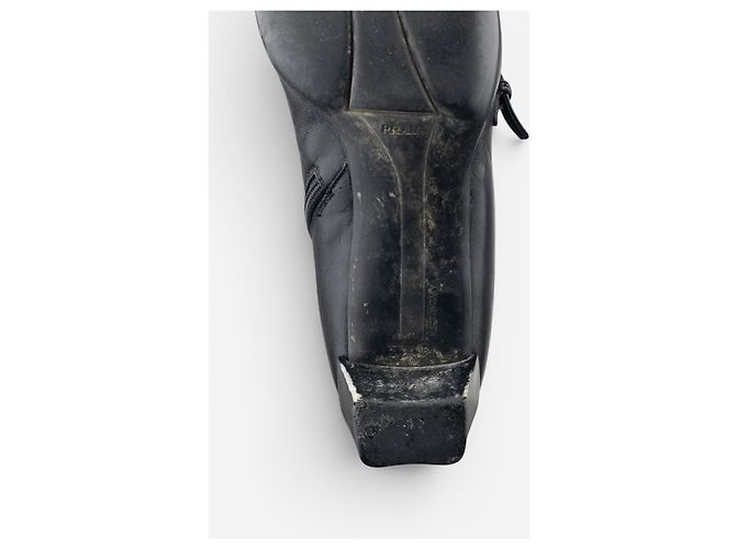 Botines de tacón kitten de punta cuadrada con hebilla deportiva Prada de los 2000 - vista 10