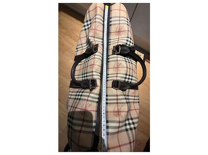 Sac de voyage Burberry Check Marron Rouge Beige - vue 13