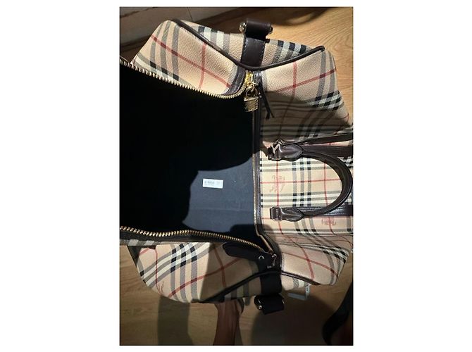 Sac de voyage Burberry Check Marron Rouge Beige - vue 15