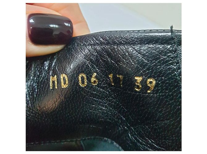 Christian Dior Black Leather Ties Heels Booties sz.39 Pre-Owned - view 5