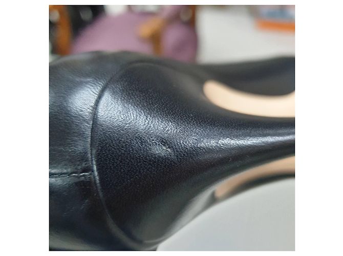 Christian Dior Black Leather Ties Heels Booties sz.39 Pre-Owned - view 9