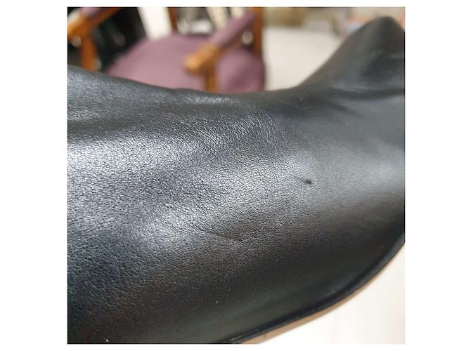 Christian Dior Black Leather Ties Heels Booties sz.39 Pre-Owned - view 14