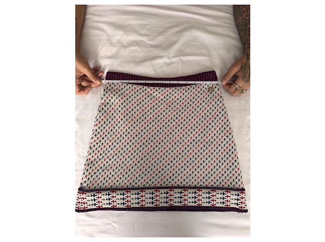 Conjunto de punto Chanel - Suéter y falda Blanco Roja Azul - vista 18
