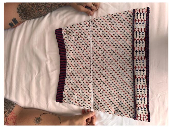 Conjunto de punto Chanel - Suéter y falda Blanco Roja Azul - vista 19