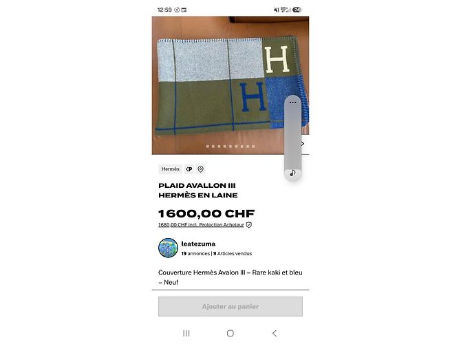 Hermès Avalon III Wolldecke - Blau/Grau/Olive - Ansicht 14
