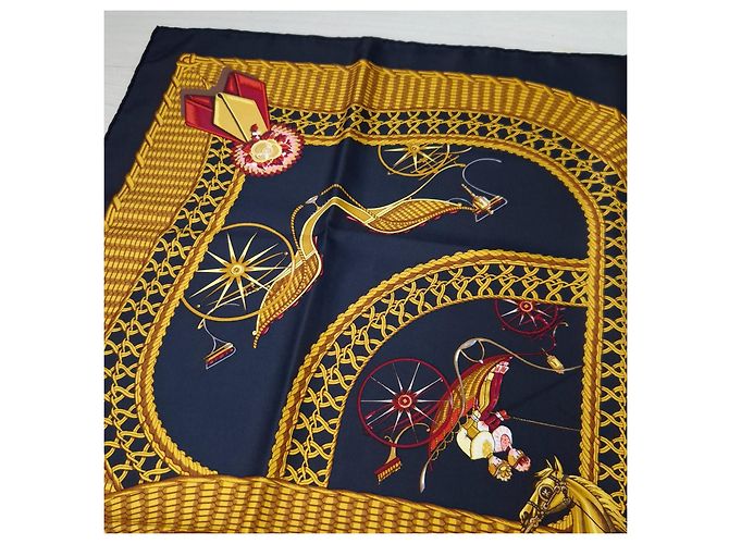 Hermès Voitures Paniers Seidentuch 89cm - Ansicht 4