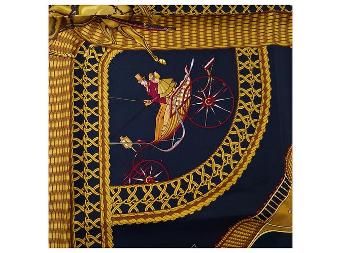 Hermès Voitures Paniers Seidentuch 89cm - Ansicht 6
