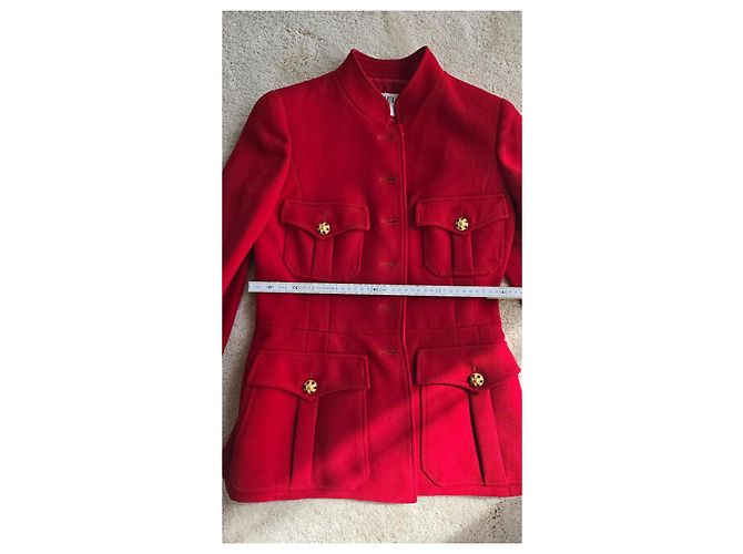 Chanel 1996 Red Wool Jacket with Gripoix Buttons - view 14