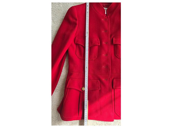 Chanel 1996 Red Wool Jacket with Gripoix Buttons - view 15