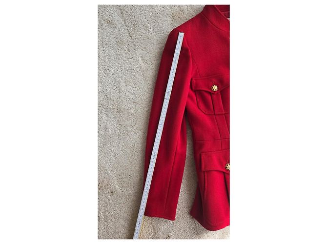 Chanel 1996 Red Wool Jacket with Gripoix Buttons - view 16